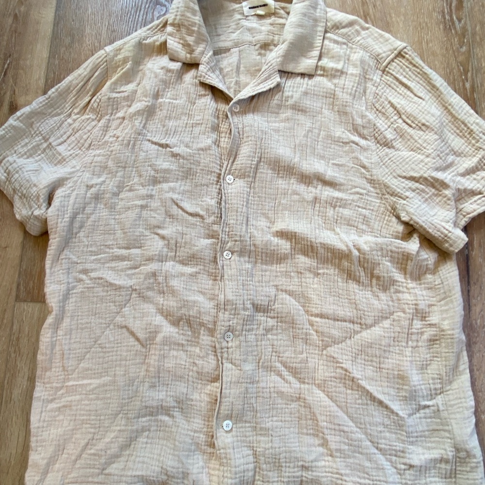 Men's Beige button down Shirt
